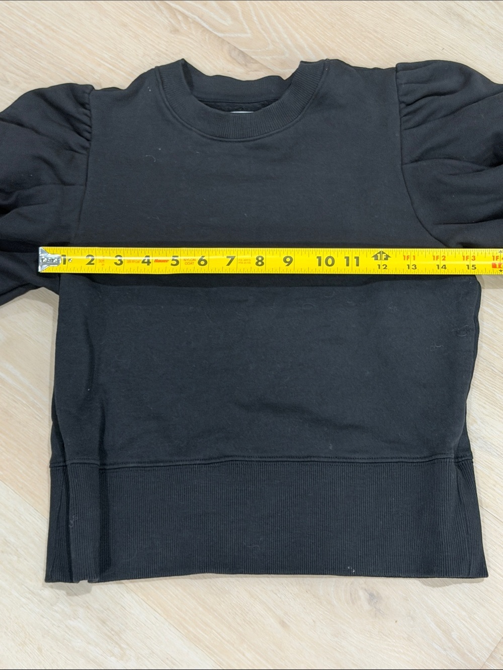 Sold Out NYC The Just Enough Puff Sweatshirt XS Black Organic Cotton Pullover - Picture 6 of 7